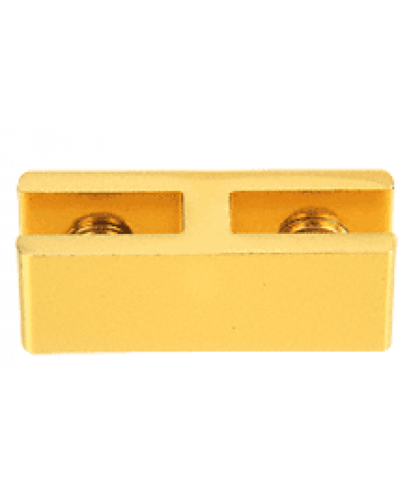 Gold Anodized Aluminum 2-Way 180° Connectors for 1/4 inch Glass