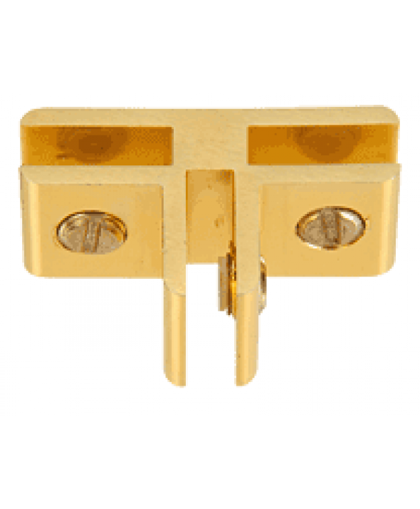 Gold Anodized Aluminum 3-Way 90° Connectors for 1/4 inch Glass