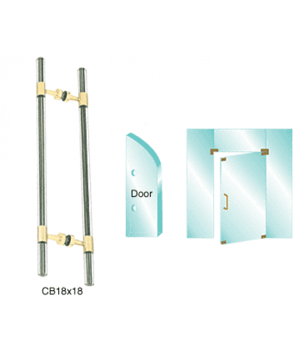 Glass Mounted Ladder Style Pull with Acrylic Full Inserts Pull Handle