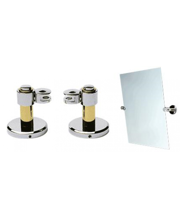 Brass and Chrome Deco Mirror Pivots