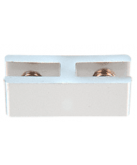 Chrome Anodized Aluminum 2-Way 180° Connectors for 1/4 inch Glass