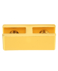 Gold Anodized Aluminum 2-Way 180° Connectors for 1/4 inch Glass