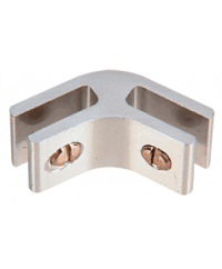 Chrome Anodized Aluminum 2-Way 120° Connectors for 1/4 inch Glass