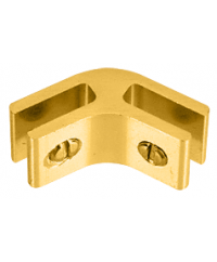 Gold Anodized Anodized Aluminum 2-Way 120° Connectors for 1/4 inch Glass