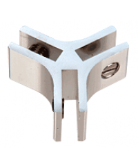 Chrome Anodized Aluminum 3-Way 120° Connectors for 1/4 inch Glass