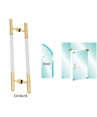 Glass Mounted Ladder Style Pull Handle with Acrylic Semi-Inserts Pull Handle