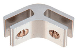 Chrome Anodized Aluminum 2-Way 120° Connectors for 1/4 inch Glass