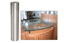 BRUSHED STAINLESS STANDOFF BASE 1-1/4 INCH DIAMETER BY 6 INCH LONG